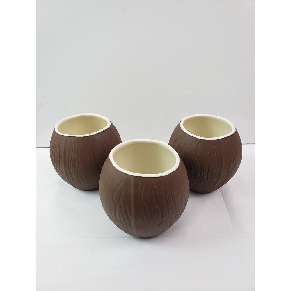 Lot 4 Trader Vics Coconut Tiki Mug Vintage Tiki Bar Cocktail Mug Ceramic Cup
